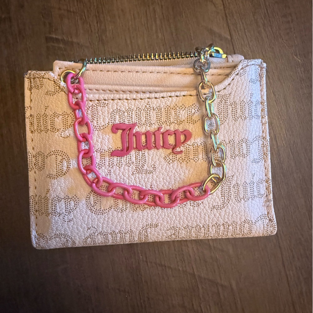 Juicy Couture Cream and Gold Monogram Wallet